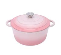 Fdit Marmite en Fonte, Batterie de Cuisine Antiadhésive avec Revêtement en émail avec Couvercle à Circulation Automatique pour Braiser, Ragoût, Rôtir, Sauter, Cuisson Lente (26CM)