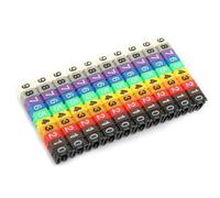 Fdit Marqueur de Numéro de Fil Marqueur de Câble à Clamp/Holder-on Durable coloré pour Identifier les Câbles à Code Couleur Plastique 45 Pcs pour 0,75 à 7,0 ² de Fils (100pcs KCM-2,5 mm 2,5 mètres