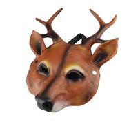 Fdit Masque Animal Cerf Masque Costume Masque À La Main Léger Confortable En Mousse PU De Noël Décoration De Fête De Carnaval avec Forme Unique pour Halloween Fête Déguisements De (BROWN)
