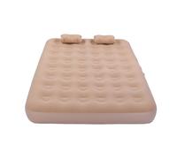 Fdit Matelas Double Auto-gonflant, Lit Confortable floqué Doux, Lit Gonflable Portable avec Pompe Intégrée pour Les Invités de Voyage en Camping (Matelas Twin Autogonflant avec 2 Oreillers + 1)