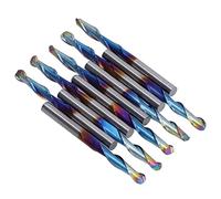 Fdit Mèches de Toupie en Spirale en Acier au Tungstène, Outil de Gravure Efficace pour le Travail du Bois Professionnel, Ensemble de 10 Mèches de Toupie CNC Plaquées Bleues avec Boîte de Rangement