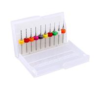 Fdit Micro Forets en Carbure, Ensemble de 10 Pièces, Plage de Tailles de 0,3 Mm à 1,2 Mm avec Tige de 1/8 Pouce, Forets de Précision pour PCB et Modélisme avec Conception à Grande