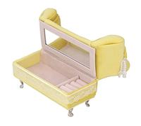 Fdit Mini Chaise de Maison de Poupée en Flanelle, Boîte à Bijoux élégante pour Décoration de Maison de Poupée, Jaune Crème (Méridienne (7.1 X 5.1 X 2.8in))