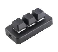 Fdit Mini Clavier Macro Mécanique Programmable à 3 Touches RVB rétroéclairé avec Interface USB, Matériau ABS Durable pour Une Meilleure Expérience de Jeu (Black)