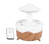 Fdit Mini Humidificateur Champignon avec Veilleuse 7 Couleurs et Télécommande pour Aromathérapie de Bureau, Chambre à Coucher, Utilisation Continue 48 Heures, Arrêt Automatique, Pas de (Grain de bois)