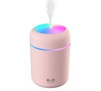 Fdit Mini Humidificateur USB 300 Ml avec Veilleuse, Humidificateur D'air Compact pour la Maison et le Bureau, à Brume Fraîche avec Veilleuse (PINK)