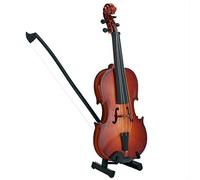 Fdit Mini Modèle de Violon en Bois Affichage avec Support d'arc et Cas Ornement Musical Artisanat pour Maison Bureau Décoration d'anniversaire