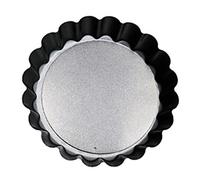 Fdit Mini Moule à Gâteau en Acier au Carbone, Fond Amovible, Rond Noir pour la Cuisson, 6 Pièces, Moule à aux œufs pour le Dessert