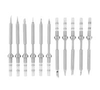 Fdit Mini Pen Soldering Fer Tips en Acier Inoxydable, Remplacement du Fer à Souder TS100, Artisanat Fin, Bon Effet de Soudure (TS100 Souder la tête de fer 11 pièces)