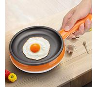 Fdit Mini Poêle électrique Multifonction Antiadhésive pour le Petit-déjeuner, la Cuisson des œufs et Plus Encore, 30x15x5.5cm, Orange