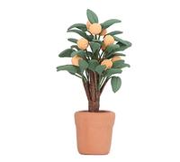 Fdit Mini Pot de Fleur Miniature bonsaï pour Maison de Poupée, Décor d'arbre Orange Vif pour Maison de Poupée, Accessoire Photo de Jardin en Céramique