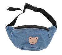 Fdit Mini Sac Banane Avant en Forme d'ours avec Fermeture éclair Unique en Bloc de Couleur, Joli Sac Banane en Toile de Dessin animé pour Petits Objets, adapté à Diverses Activités de Plein Air