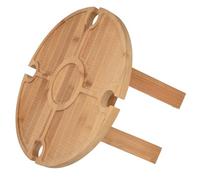 Fdit Mini Table à Vin D'extérieur, Table de Pique-Nique Pliante en Bois avec Porte-Verre à Vin, pour la Randonnée, Le Camping, Le Dîner en Plein Air, la Cour Familiale, Le Yacht