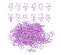 Fdit Mini Trombones à Fleurs, Ensemble de 80 Pinces Décoratives en Fer pour Fichiers, Signets et Photos, Boîte de Rangement Compacte Incluse pour le Bureau, L'école et L'artisanat (PURPLE)