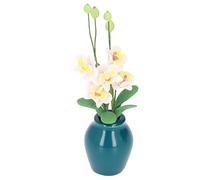 Fdit Miniature de Maison de Poupée avec des Fleurs, Modèle Réaliste de Phalaenopsis Blanc pour Les Enfants de Plus de 3 Ans, Décoration Parfaite pour Les Accessoires de Maison de Poupée
