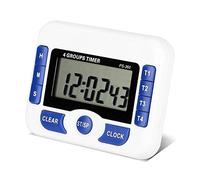 Fdit Minuteur à Compte Rebours Multi-Fonction 4 Canaux Minuterie de Cuisson Numérique Réglable Minuterie de Réunion à Laboratoire Magnétique avec Fonction Réveil