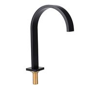 Fdit Mitigeur à Bec Plat en Laiton Noir Mat, Filetage G1/2in, pour évier de Cuisine ou Lavabo de Salle de Bain