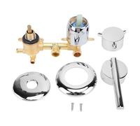 Fdit Mitigeur de Douche Thermostatique en Laiton, Contrôle de la Température à Filetage Mâle G1/2 pour Salle de Bain avec Inverseur Anti-brûlure et Finition Chromée