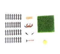 Fdit Modèle de Clôture de Grange de Cheval Miniature pour Maison de Poupée, Ensemble de Jouets Fabriqués à la Main, Modèle éducatif de Soins aux Chevaux, Apprentissage des Connaissances, (Café)