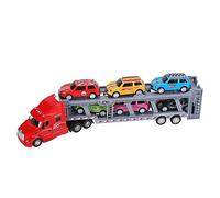 Fdit Modèle de Jouet de Camion Porteur en Alliage, Six Voitures Détachables pour Enfants, Véhicules de Transport : Ensemble de Jeu éducatif et Amusant pour 3 Ans et Plus (Rouge)
