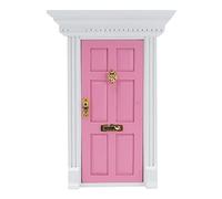 Fdit Modèle de Meuble Miniature avec Porte en Bois pour Maison de Poupée, Jouet de Simulation, Porte de Maison de Poupée 1:12 Exquise et Réaliste pour Jeux de Rôle pour Enfants (Rose)