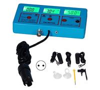 Fdit Moniteur de qualité de L'eau Multi-paramètres PH ORP EC TDS CF Testeur de Température avec écran LCD rétroéclairé pour Test D'eau de Piscine D'aquarium Hydroponique (Prise UE 220V)
