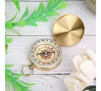Fdit Montre de Poche Rétro en Laiton, Boussole, équipement D'extérieur, Outil de Survie, Accessoire de Camping avec Rotation à 360 Degrés, Conception étanche pour L'alpinisme,