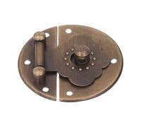 Fdit Moraillon Rond en Cuivre gaufré, Kit de Matériel Décoratif de Fermoir de Serrure de Boîte en Bois Vintage pour Boîtes de Cartes de Mariage de Vin de Cadeau de Bijoux de Style (Bronze)