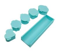 Fdit Moule à Cake Pop, Lot de 5 Emporte-pièces en Plastique avec Plateau, pour Décoration de Gâteaux (Vert Menthe)