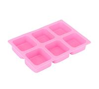 Fdit Moule à Gâteau carré en Silicone à 6 Grilles, Moule de Cuisson de qualité Alimentaire de 6,5 X 9,5 Pouces pour le Savon au Chocolat et les Desserts, Four Flexible Allant au