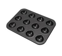 Fdit Moule à Muffins Antiadhésif pour Gâteau aux Châtaignes, 12 Tasses, Professionnel en Acier au Carbone Noir