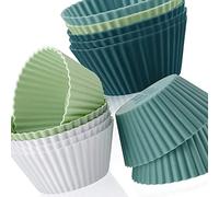 Fdit Moule à Muffins de Couleur Morandi à Texture Douce, Retrait Facile 15 G pour Cupcakes, Gelée, Tasse à Muffins en Silicone Précise, Scène Applicable, Amateurs de Pâtisserie à Domicile (12PCS)