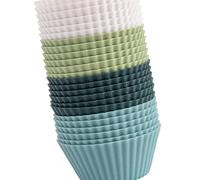 Fdit Moule à Muffins en Silicone Couleur Morandi pour Cuisson à la Vapeur, Congélation, 15 G pour Cupcakes, Gelée, Moule à Gâteau Précis, Outil de Cuisson, Scène Applicable, Cuisine (24PCS)