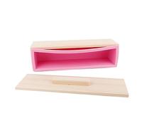 Fdit Moule à Savon en Silicone de 900 Ml, Plateau à Savon avec Coque en Bois Amovible pour la Cuisson de Gâteaux, Gelée de Chocolat, Pudding, Passe au Lave-vaisselle