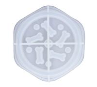 Fdit Moule en Résine de Silicone, à Alimentation Lente, pour Fabriquer des Bols de Nourriture pour Animaux Domestiques, Moule Artisanal avec Motif pour (en Silicone pour Plaque de Nourriture