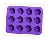 Fdit Moule en Silicone Rose pour Bonbons au Chocolat, Moule de Cuisson à Fleurs à 12 Cavités, Antiadhésif Réutilisable pour la Décoration de Gâteaux au Savon Gommeux, Cuisson de Fête
