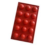 Fdit Moule Semi-sphérique, Moule de Cuisson en Demi-cercle en Silicone à 15 Trous avec Résistance aux Hautes Températures, pour Gâteau, Chocolat, Mousse, Pain, Savon pour les Mains