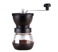 Fdit Moulin à café Manuel à Grains avec Meule en Céramique Réglable, | Corps en Acier Inoxydable et en Verre, Idéal pour les Voyages, la Randonnée, le Camping, Facile à Ranger dans un Sac à Dos