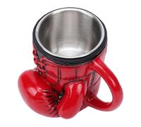Fdit Mug Original en Forme de de Boxe, Tasse à café en Résine et Acier Inoxydable, Design Sportif 3D avec Poignée Ergonomique, Idéal pour les Fans de Boxe, les Entraîneurs et (rouge)