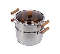 Fdit Multipurpose Soup Pot Stainless Steel Steaming Pot for Porridge