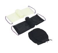 Fdit Nettoyant Exfoliant pour le Dos avec Dragonnes, Ensemble D'éponges de Bain à Séchage Rapide, Idéal pour le Nettoyage du Corps, Paquet de 2 (Noir Beige)