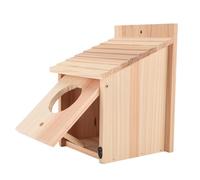 Fdit Nichoir à Oiseaux en Bois avec Porte à Ouverture Frontale de 6 Cm pour Oiseaux Bleus, Merles, Colibris, Poteau Debout, Montage Suspendu