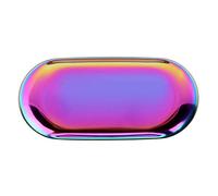 Fdit Nordic Plateau De Rangement Cosmétiques Bijoux en Acier Inoxydable Plaque De Gâteau pour La Cuisine À Maison(Arc en Ciel S)