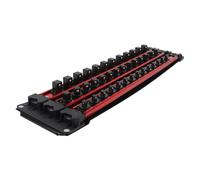 Fdit Organisateur de Douilles Polyvalent, Plateau de Rangement de Douilles en Aluminium Durable pour 1/2 3/8 1/4, Contient 40 Outils pour Bricoleur