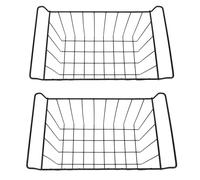 Fdit Organisateur de Panier de Congélateur, Bacs de Rangement en Fil Métallique de 15,4 Pouces avec Poignées Suspendues, pour Réfrigérateur, Armoire, Placard, Garde-manger, (BLACK)