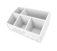 Fdit Organisateur de Rangement pour Sachets de thé en Bois avec Séparateurs, Plateau Polyvalent pour Dosettes de café et Tasses en Papier, Design Minimaliste pour Comptoir de Cuisine (WHITE)