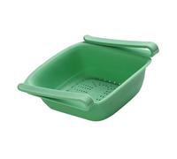Fdit Organisateur de Tiroir de Réfrigérateur, Boîte de Rangement de Cuisine Robuste à Usage Domestique en PP 150g 1 Panier (Vert noirâtre)