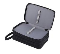 Fdit Organisateur de Trousse à Crayons, Organisateur de Crayons de Couleur de Grande capacité avec 72 Emplacements, Fermeture à Glissière, Sangle élastique et Poignée pour Enfants,