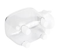 Fdit Organisateur Mignon de Boîte de Rangement de Coton de Maquillage de Support de Coton-tige de Mouton de Dessin animé avec la Couverture Anti-poussière Transparente pour la (agneau blanc)