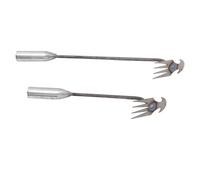 Fdit Outil de Désherbage 2 Pièces, Extracteur de Mauvaises Herbes à 4 Dents avec Poignée étendue et Pointe Pointue, pour Les Travaux Agricoles de Ferme de Jardin, Déracinage,